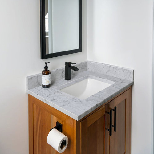 PROOX 21.25" Wide White Carrara Marble Side Splash For Vanity Sink Top